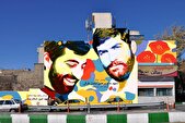 نقاشی‌دیواری یادمان شهیدان سلمان طرقی و اسلام‌پناه در میدان رسالت