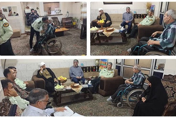 دیدار فرمانده انتظامی استان کرمان با جانباز سرافراز «محمد مردانی»