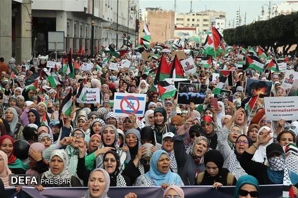 تظاهرات مردم مغرب در حمایت از ناوگان «صمود»