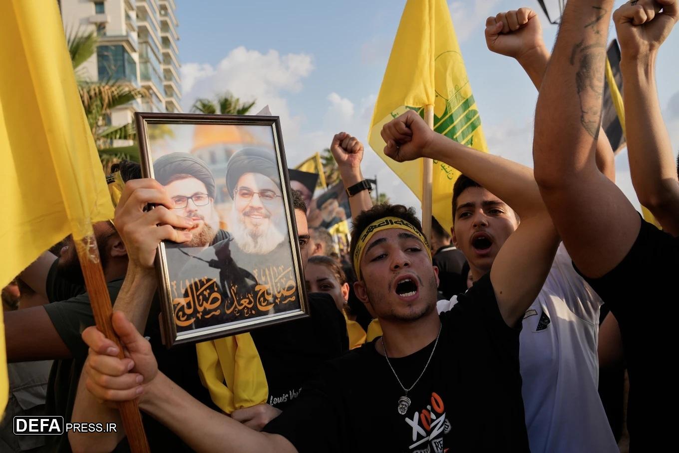 حال و هوای لبنان در نخستین سالگرد شهادت سید حسن نصرالله+ تصاویر