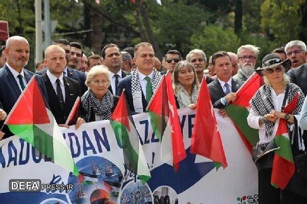 برگزاری تجمع حمایت از ناوگان صمود در ترکیه