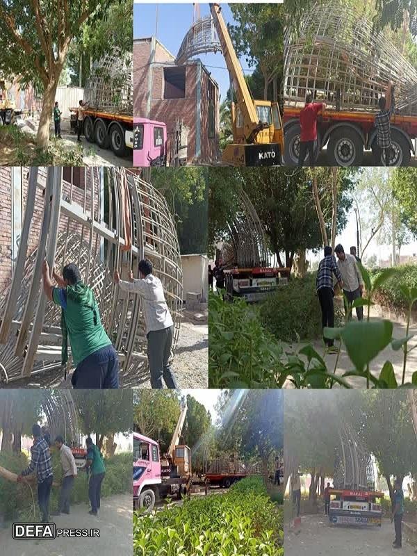 گنبد مقبره شهدای گمنام رودبار جنوب نصب می‌شود+تصاویر