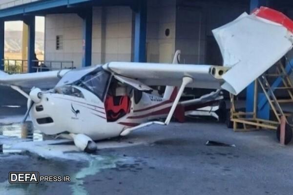 برخورد هواپیمای آموزشی با ساختمانی در فرودگاه تبریز