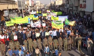 فیلم/ راهپیمایی ۱۳ آبان در خورموج