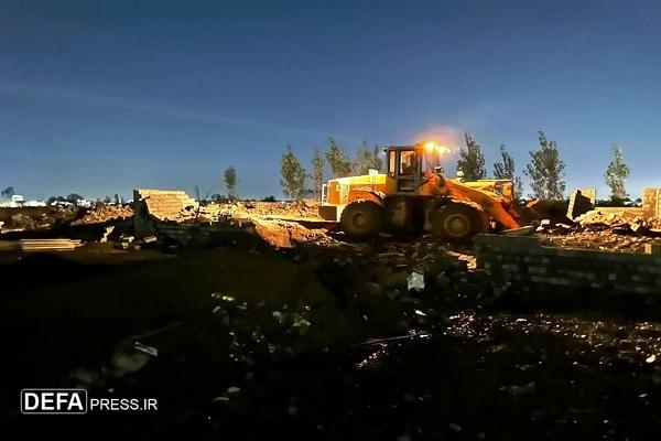 تخریب ۲۰ بنای غیرمجاز در چمستان با دستور قضایی تخریب ۲۰ بنای غیرمجاز در چمستان با دستور قضایی