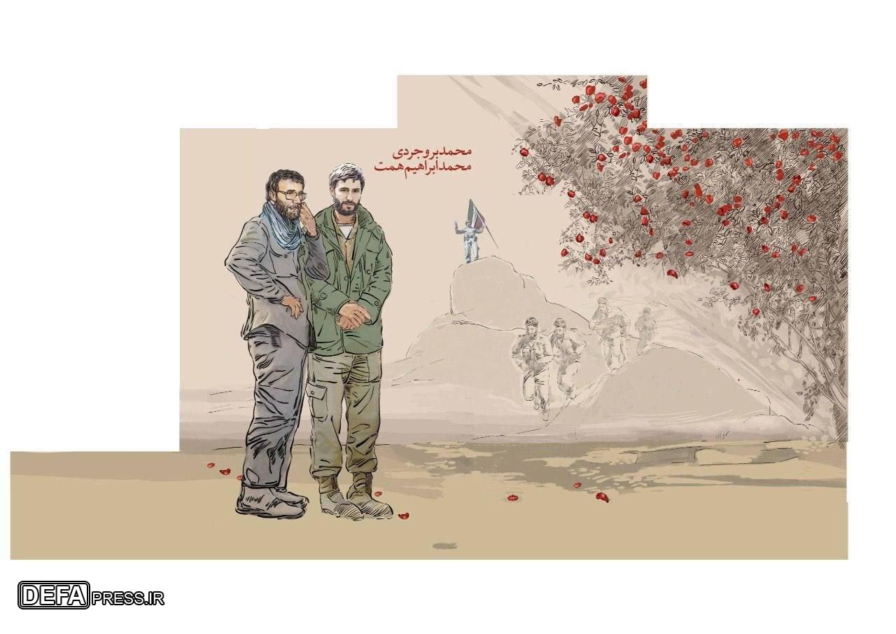 دیوارنگاری شهیدان «همت» و «بروجردی» در بزرگراه بسیج اجرا شد