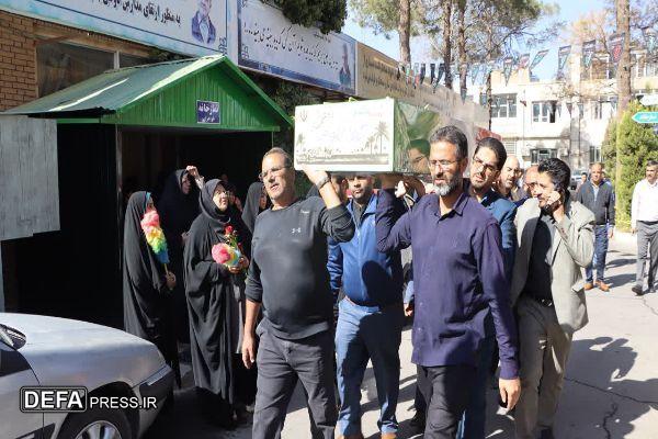 آیین تشییع شهید گمنام در اداره‌کل آموزش و پرورش استان کرمان برگزار شد+تصاویر
