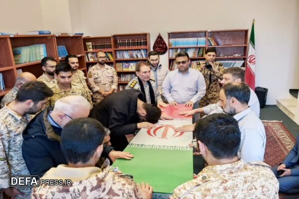 حضور پیکر مطهر شهید گمنام در موزه دفاع مقدس قزوین