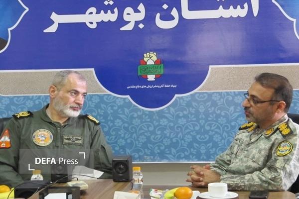 دیدار فرمانده پایگاه هوایی شهید یاسینی با مدیرکل حفظ آثار دفاع مقدس بوشهر