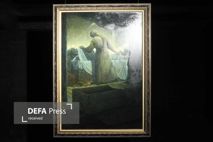 تابلوی «وداع آخر» در شب شهادت دختر نبی(ص) رونمایی شد