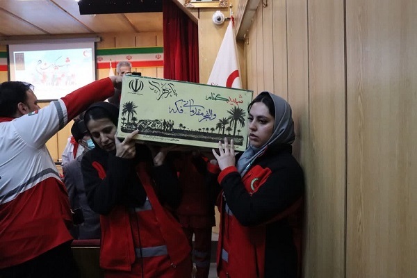 تصاویر/ استقبال از پیکر شهید گمنام در هلال‌احمر همدان