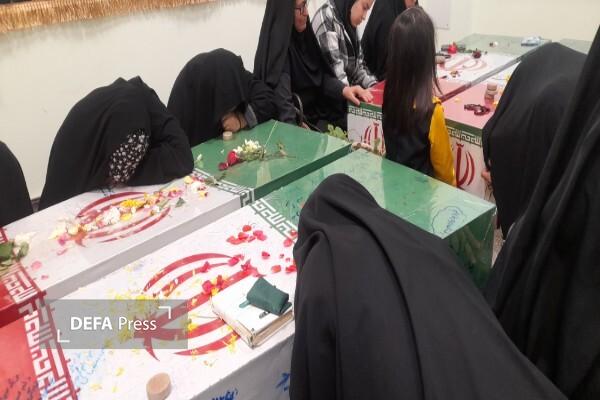 پیکر مطهر هشت شهید گمنام در اداره کل حفظ آثار خراسان شمالی مورد استقبال قرار گرفت