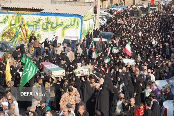 تشییع باشکوه شهدای گمنام و شهید صمغ‌آبادی در قزوین برگزار شد