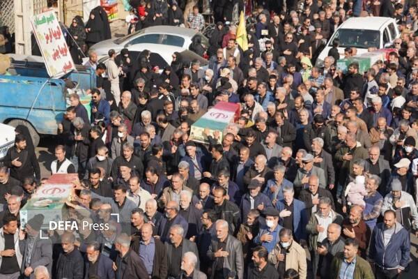 تشییع باشکوه شهدای گمنام و شهید صمغ‌آبادی در قزوین برگزار شد