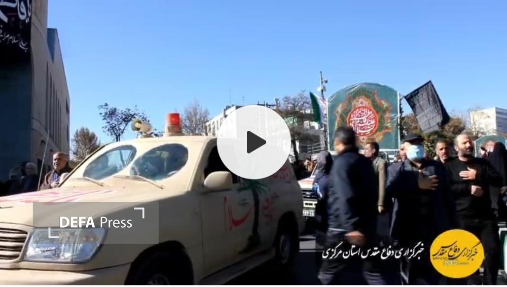 فیلم/ مراسم تشییع و خاکسپاری شهدای گمنام در دیار آفتاب