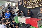 فیلم/ وداع با پیکر شهید گمنام در دبیرستان معارف ساری