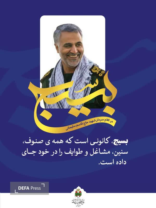 انتشار مجموعه پوسترهای «بسیج در کلام شهید حاج قاسم سلیمانی» در استان کرمان