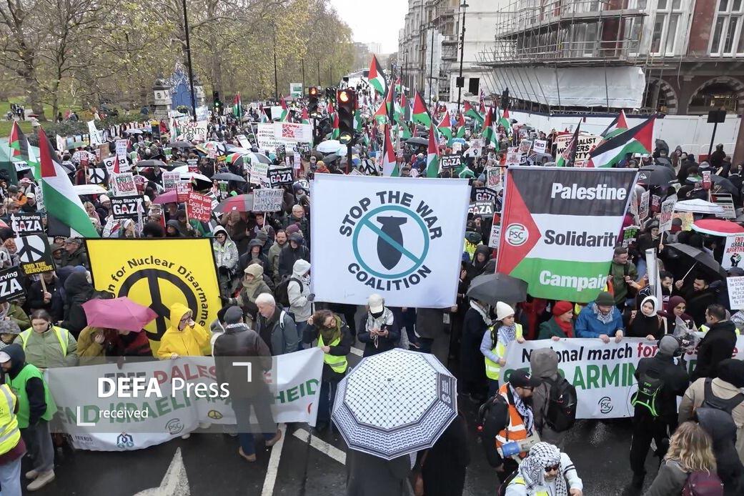 تظاهرات ضدصهیونیستی در لندن/ شعارهای معترضان علیه نسلکشی در غزه تظاهرات ضدصهیونیستی در لندن/ شعارهای معترضان علیه نسلکشی در غزه