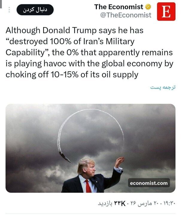 تمسخر ترامپ توسط اکونومیست تمسخر ترامپ توسط اکونومیست