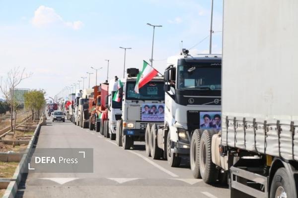 رژه بی‌انتهای خودرویی کامیون‌داران غیور آبیک در بیعت با رهبر معظم انقلاب