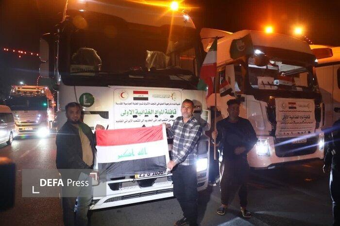 ۴۸ کامیون حامل کمکهای عتبه عباسیه وارد قم شد ۴۸ کامیون حامل کمکهای عتبه عباسیه وارد قم شد