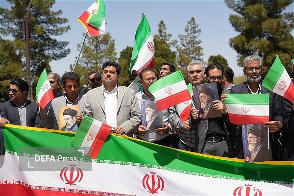 تجمع کادر سلامت کرمان علیه جنایات آمریکا و صهیونیست‌ها+تصاویر