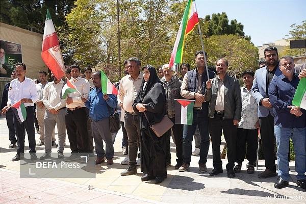 تجمع کادر سلامت کرمان علیه جنایات آمریکا و صهیونیست‌ها+تصاویر