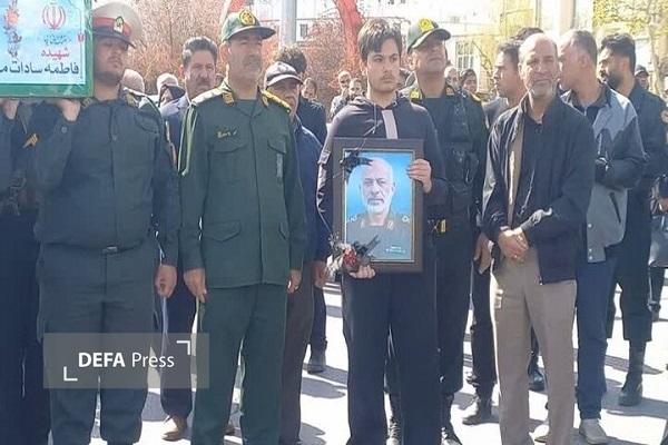 پیکر شهید «یزدان میر» و شهیده «فاطمه سادات میر» در دورود تشییع شد+ عکس