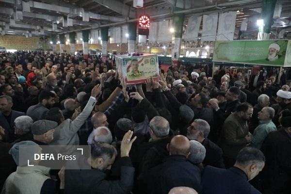 تشییع پیکر مطهر شهید «علی‌بابایی» هم‌زمان با اقامه نماز عید فطر در بابل