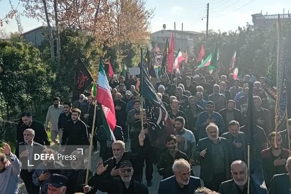 تجدید میثاق مردم روستای «برگه» میاندرود در اربعین شهدای «جنگ رمضان» + تصاویر