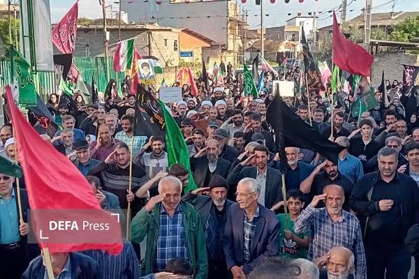 تجدید میثاق مردم روستای «برگه» میاندرود در اربعین شهدای «جنگ رمضان» + تصاویر