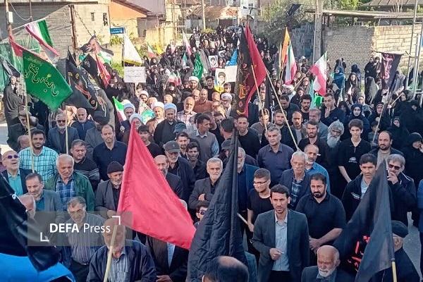 تجدید میثاق مردم روستای «برگه» میاندرود در اربعین شهدای «جنگ رمضان» + تصاویر