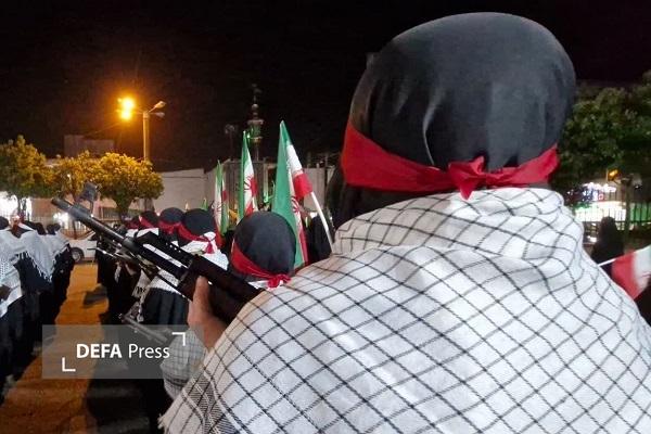 رژه اقتدار بانوان جویباری در چهلمین و دومین شب حمایت از نیروهای مسلح + تصاویر