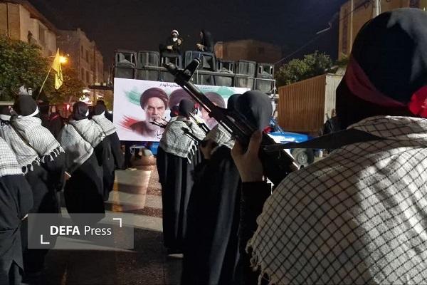 رژه اقتدار بانوان جویباری در چهلمین و دومین شب حمایت از نیروهای مسلح + تصاویر