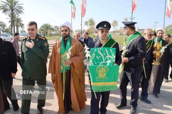 ادای احترام خادمین حرم حضرت معصومه (س) به یادمان هشت شهید گمنام موزه دفاع مقدس و مقاومت مازندران