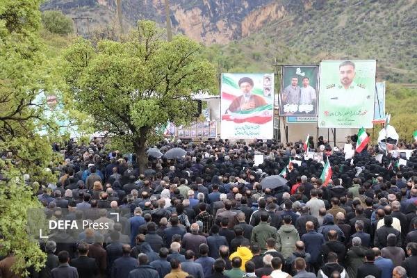 تصاویر/ مراسم تشییع و خاکسپاری پیکر شهید «ربانی پور» در شهرستان دنا