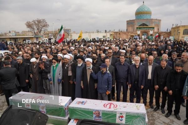 مراسم تشییع شهدای نجف‌آباد در قزوین برگزار شد