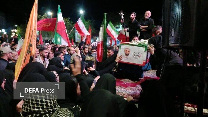 پیکر مطهر شهید جبهه مقاومت، حجت‌الاسلام«منصور حبیبی‌پور» در ایزدخواست تشییع شد