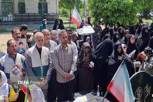 خورشید در بهزادکلا؛ روایت پیوند دل‌های بی‌ریا با پرچم سبز امام رضا (ع) + تصاویر