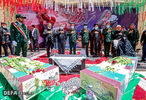 حضور رئیس جمهور در مراسم تشییع دو شهید گمنام