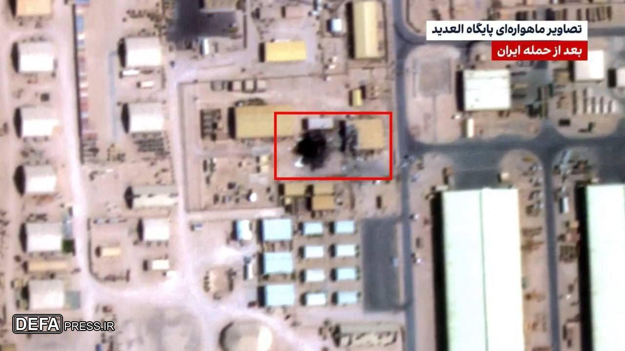 Спутниковые снимки точечного удара иранской ракеты по американской базе в Катаре