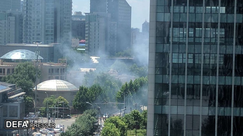 چین میں امریکی سفارت خانے کے باہر زور دار دھماکہ