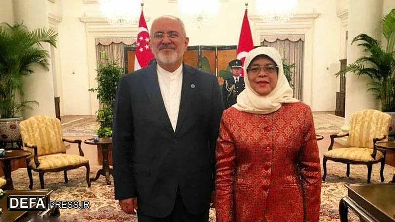 ایران کے وزیر خارجہ کی سنگاپورکی صدر اور اپنےہم منصب سے ملاقاتیں