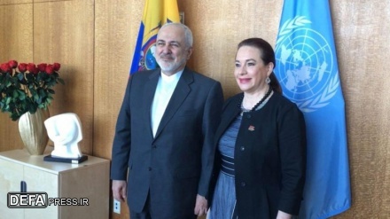 اقوام متحدہ کی جنرل اسمبلی کی سربراہ اور وینیزویلا کے وزیر خارجہ کی ایران کے وزیر خارجہ سے ملاقات