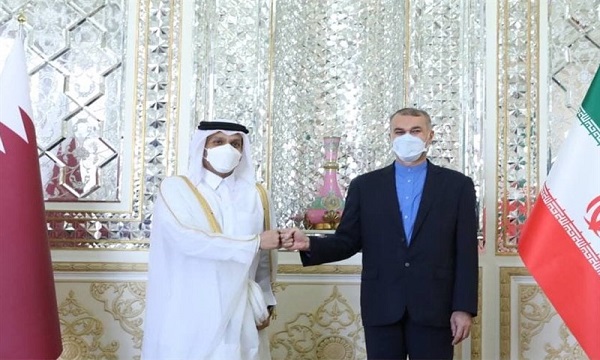 ایرانی وزیر خارجہ امیر عبداللہیان سے قطر کے وزير خارجہ کی ملاقات