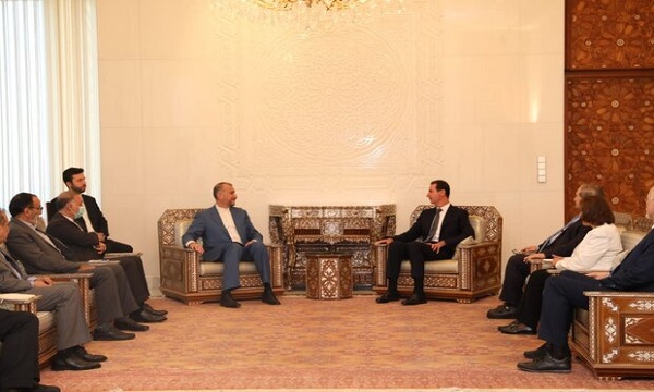 ایرانی وزیر خارجہ کی بشار اسد سے ملاقات/شام پر غاصب اسرائیلی حملوں کی شدید مذمت
