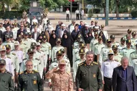تشییع و احترام نظامی فرماندهان نیروهای مسلح قزوین به مقام امیر حق‌جو