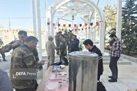 موکب اداره کل حفظ آثار دفاع مقدس قزوین در جوار یادمان شهید گمنام چهارصد دستگاه برپا شد