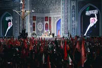 تصاویر/ اقامه نماز بر پیکر مطهر رهبر شهید انقلاب در حرم مطهر رضوی