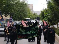 دسته‌روی عزاداری در شهمیرزاد برگزار شد+ تصاویر